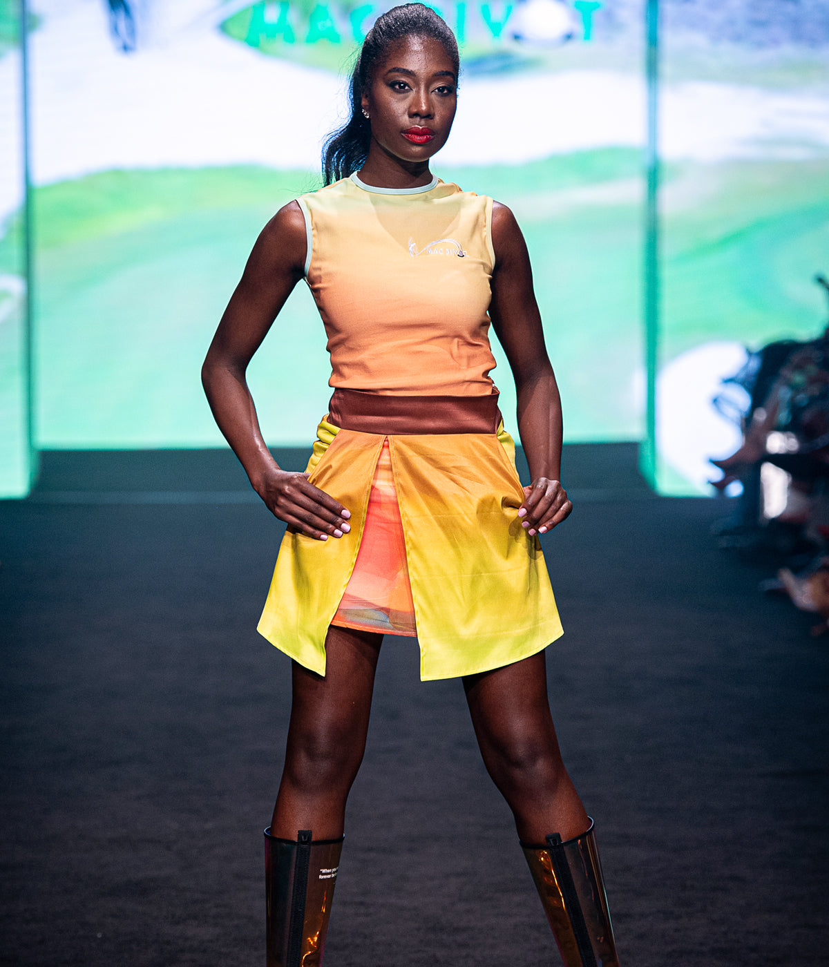 Gold Golf Skort